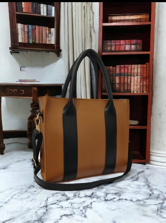 ITALIAN TOTE BEIGE & BLACK