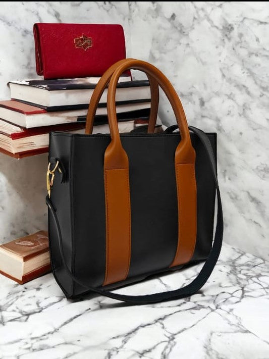 ITALIAN TOTE BLACK & BROWN