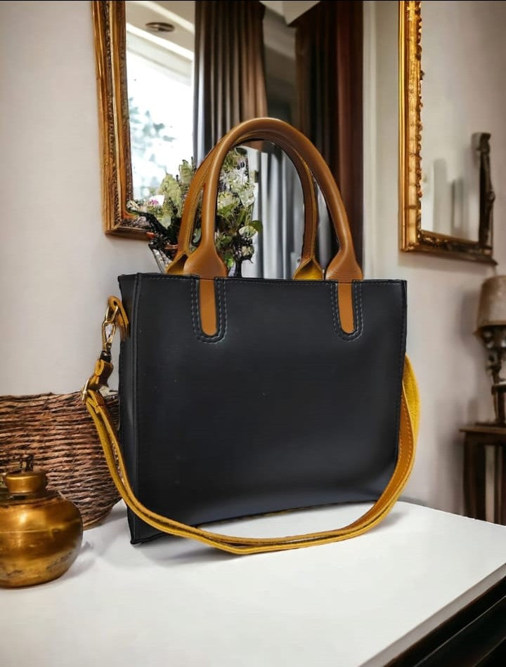 ROMA TOTE BLACK & BROWN