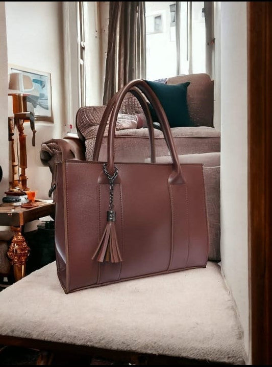 LEUX TOTE DARK BROWN