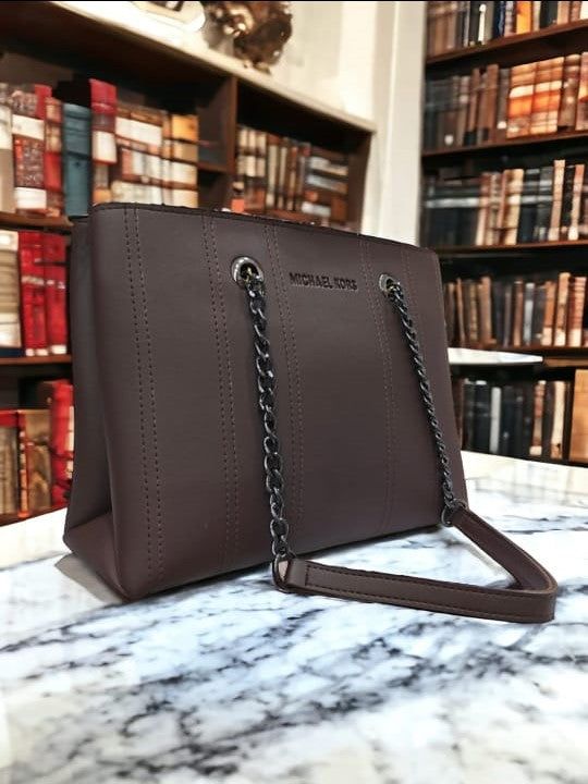 MK CLASSIC TOTE DARK BROWN