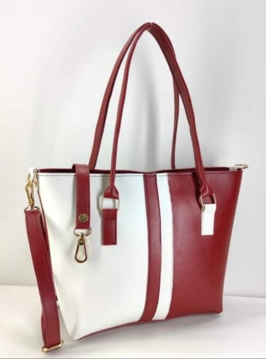 MONOCHROME ELEGANCE TOTE RED & WHITE